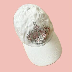 White Rhinestone Crown Cap – Red & Silver Sparkle